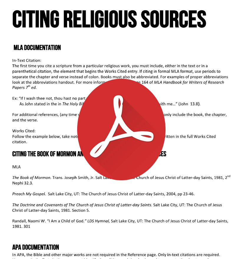 Citing Religious Sources