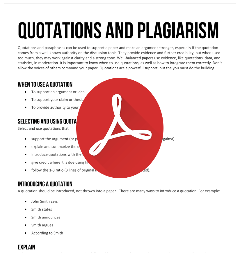 Quotations and Plagiarism
