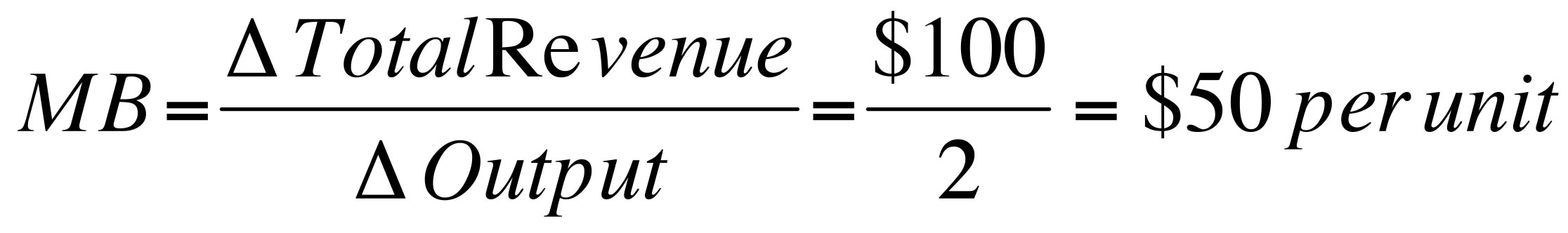 Marginal Benefit Equation