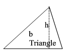 the image shows a triangle with the height and base labelled